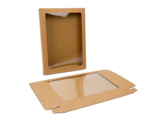 Kraft Gift Boxes with Window 137x22x187mm - 25 pieces