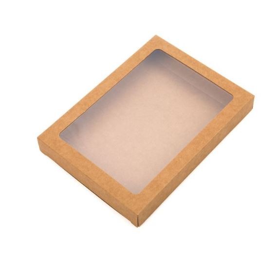 Kraft Gift Boxes with Window 125x22x168mm