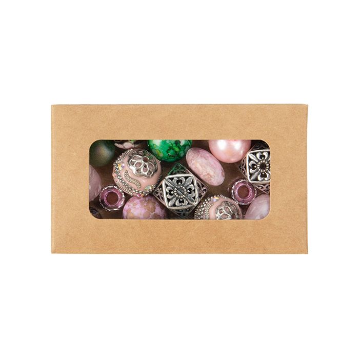 Kraft Boxes With window 54x13x92 mm - 25 pieces