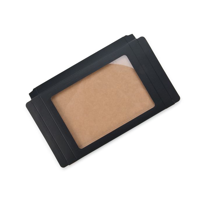 Kraft Gift Boxes Matt Black 137x15x187mm with Window - 25 pieces