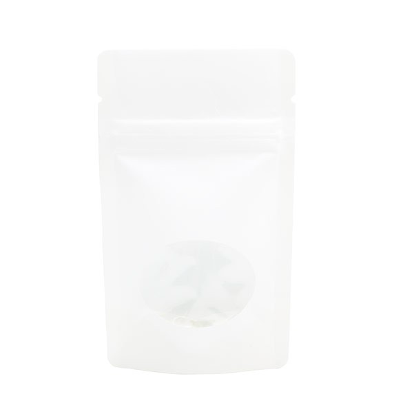 Stand Up Pouches Kraft White with oval Window 79x51x130mm | 28 grams - 100 pcs