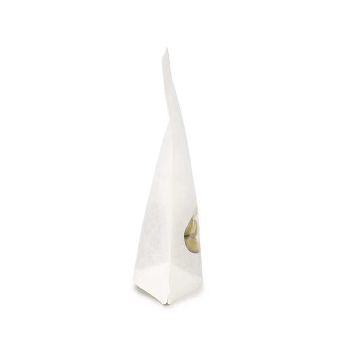 Stand Up Pouches Kraft White with oval Window 149x89x232mm | 312 grams - 100 pieces