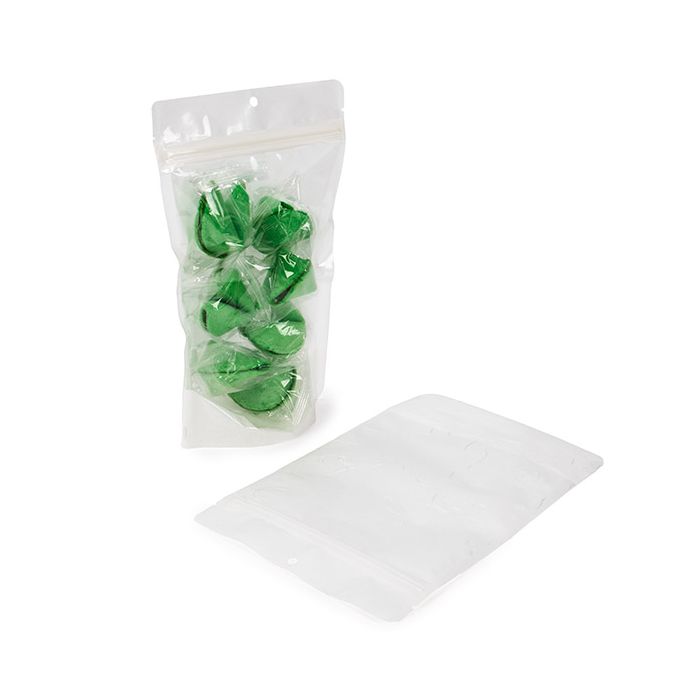 Eco Friendly Stand Up Pouches Rice Paper Transparent/White 149x89x232mm - 100 pcs