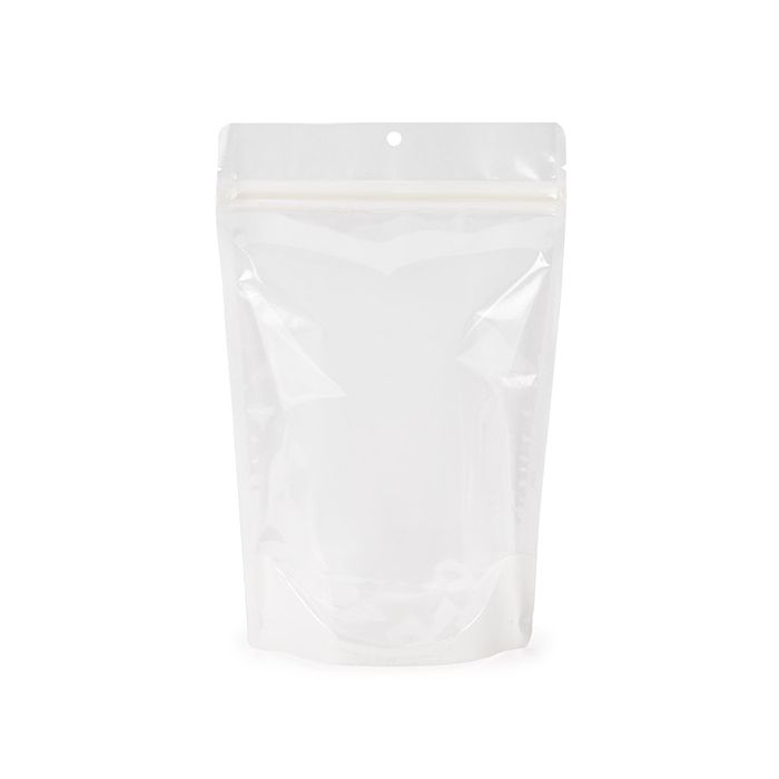 Eco Friendly Stand Up Pouches Rice Paper Transparent/White 149x89x232mm - 100 pcs