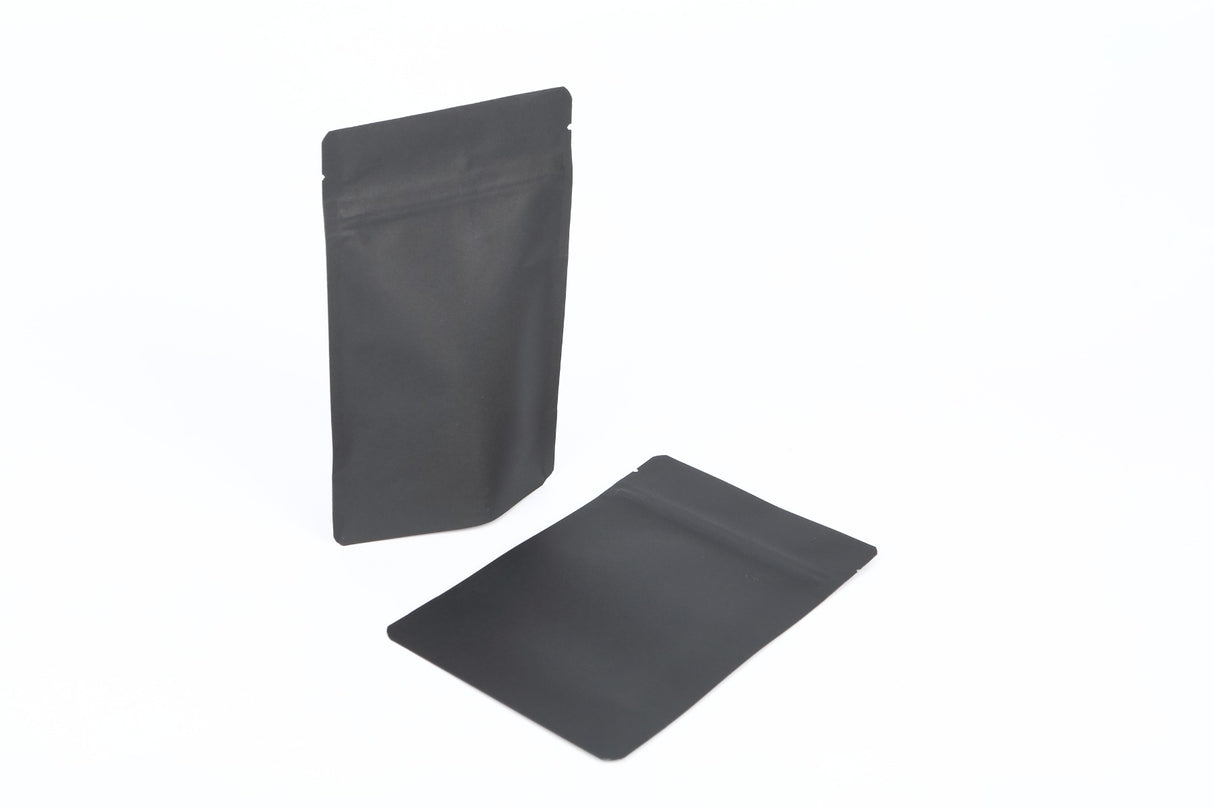 Eco Stand Up Pouches Black Kraft 130x80x205mm