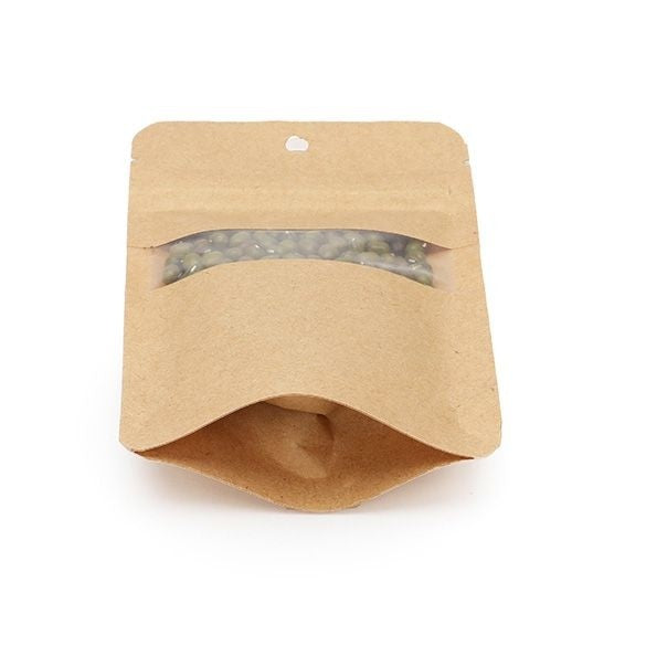 Stand Up Pouches Kraft 80x50x130 mm | 28 grams with hang hole - 100 pieces