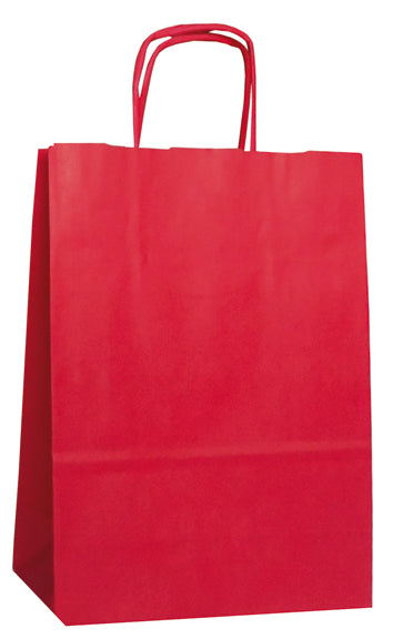 Paper Carry Bags Red 180+80x240mm 