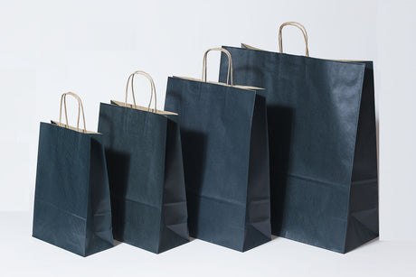 Paper Carry Bags Dk Blue 260+120x350mm 