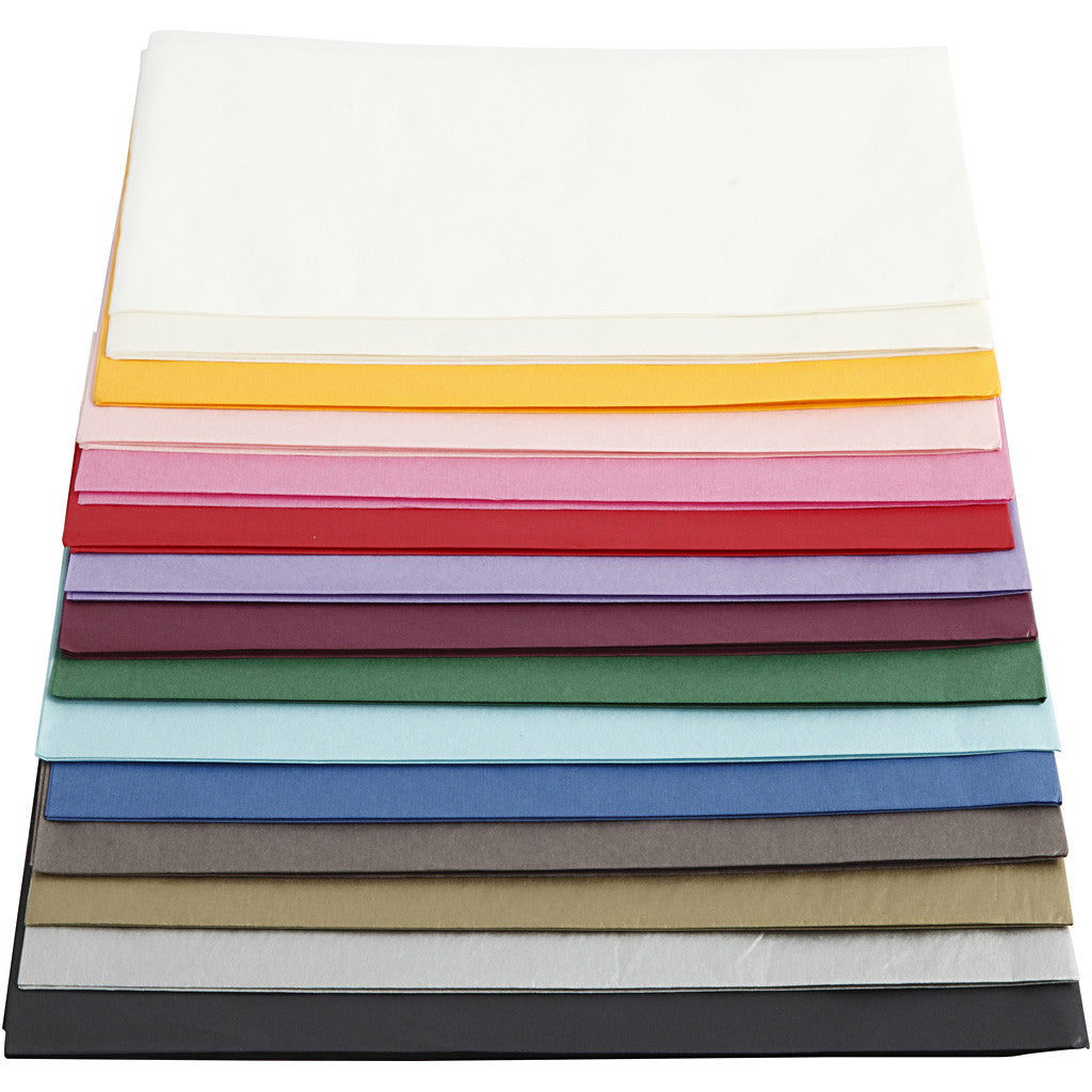 Tissue Paper, sheets 50x70 cm, 14 g, asstd colours - 30 sheets
