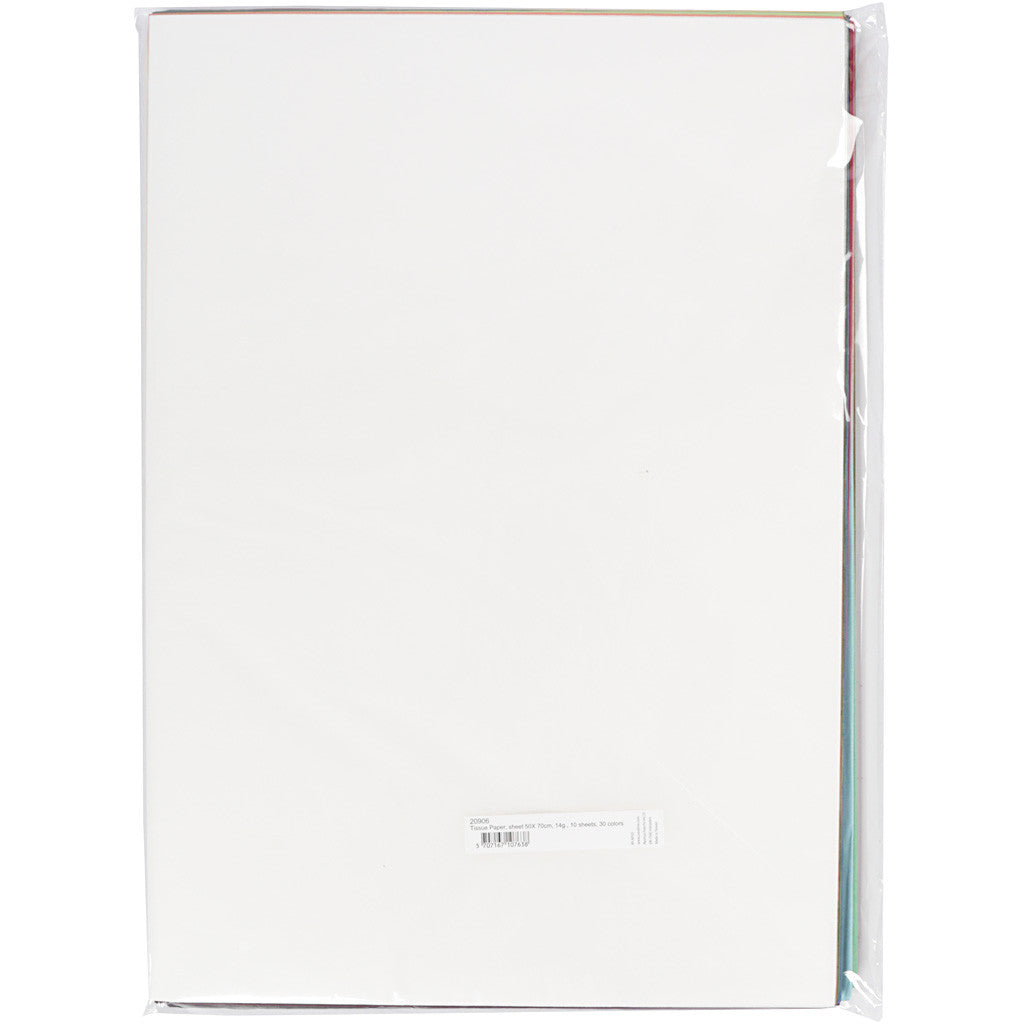 Tissue Paper, sheets 50x70 cm, 14 g, asstd colours - 300 sheets mixed