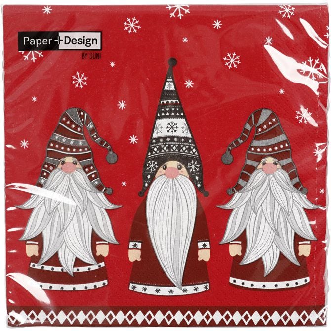 Table Napkins, Gnomes, size 33x33 cm - 20 pcs
