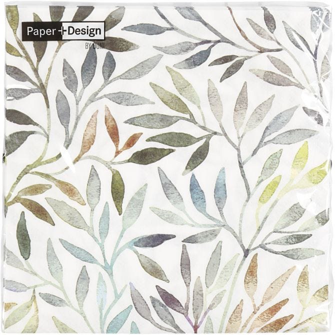 Table Napkins, Willow leaves, size 33x33 cm - 20 pcs