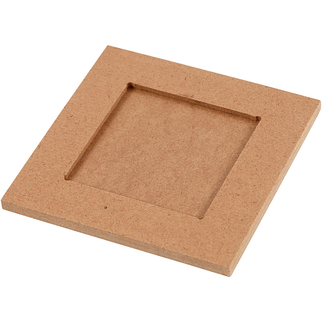 Collage Frame, size 10x10 cm, depth 3 mm, MDF, inner size 6x6 cm 