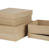 Square Boxes, size 16+18+20 cm, H: 5+6+7.5 cm 
