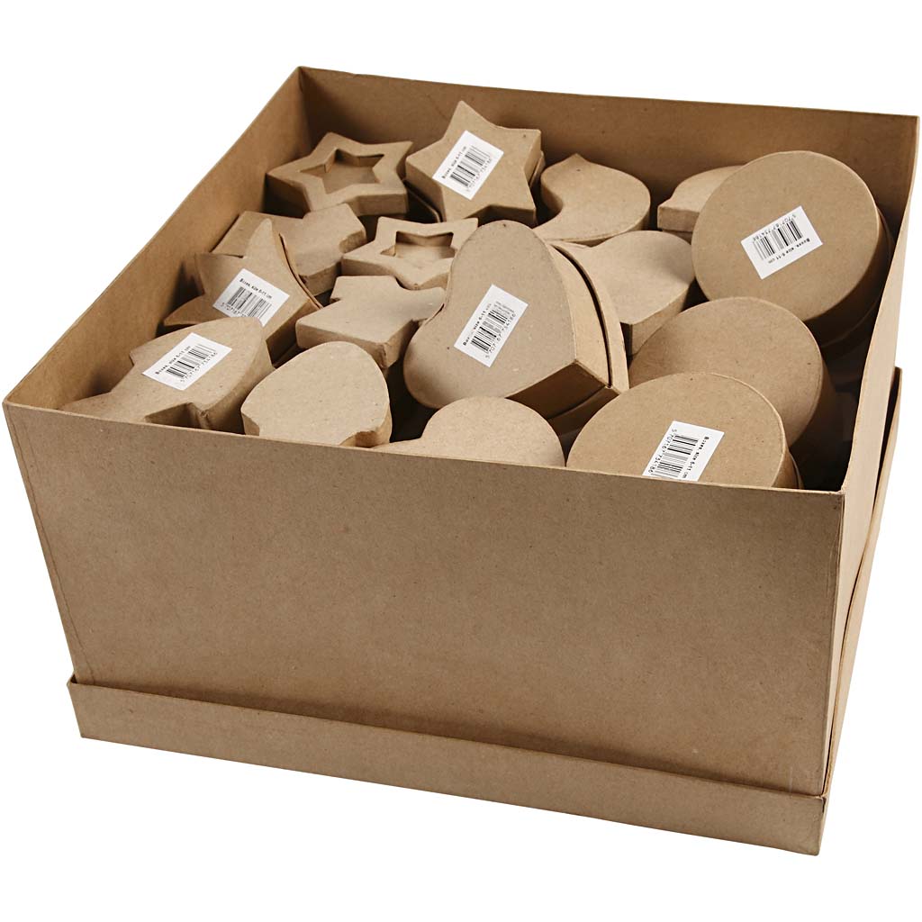 Boxes set of 7 different sizes 60 - 110 mm - 63 pcs