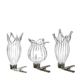 Vases on clip Ø4cm assorted of 3 vases - 3 set