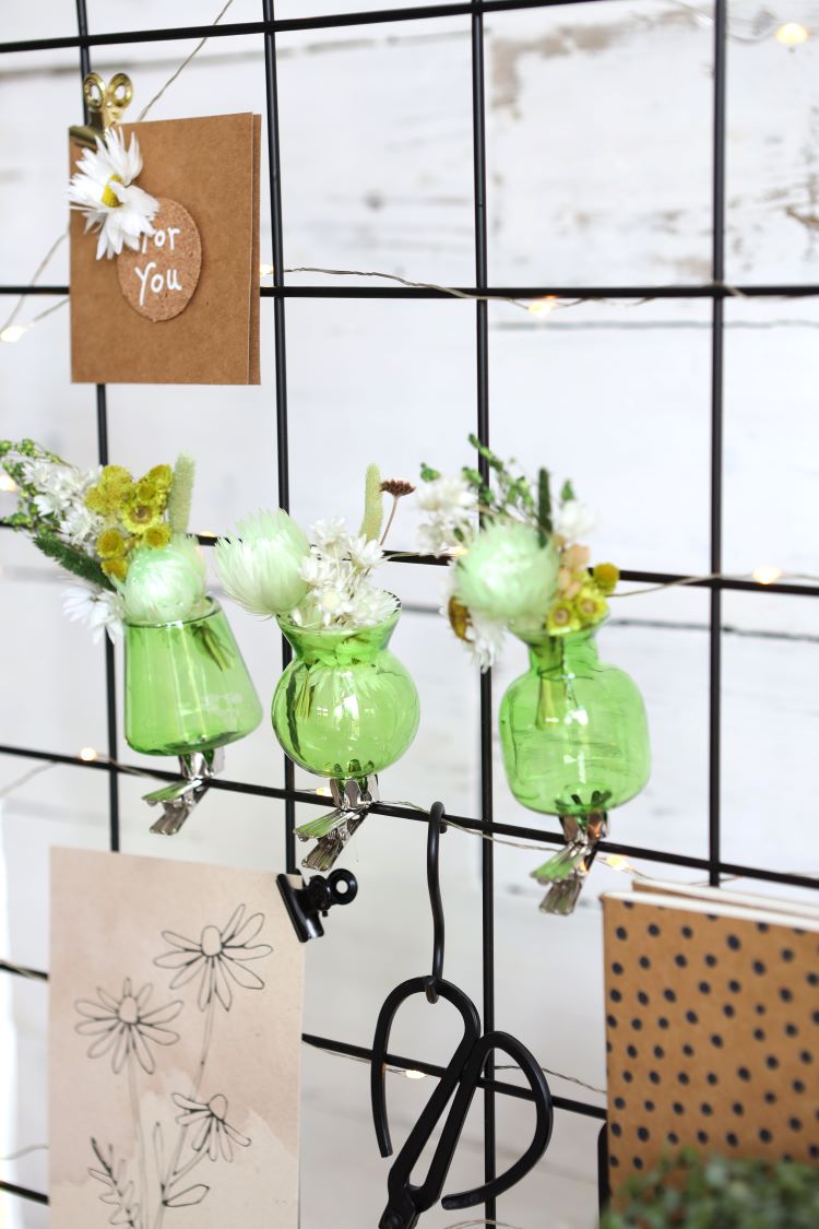 Vases on clip assortment of 3 pieces Green (1 pcs.) [IFS-28095]