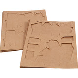 Die cut houses and trees, H: 5,7-10 cm cm - 1 Set