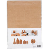 Die cut houses and trees, H: 5,7-10 cm cm - 1 Set