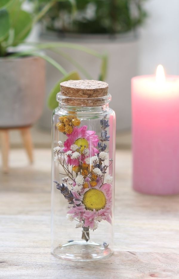 Glass Storage Cylinder White cork 45x125mm - 6 pcs