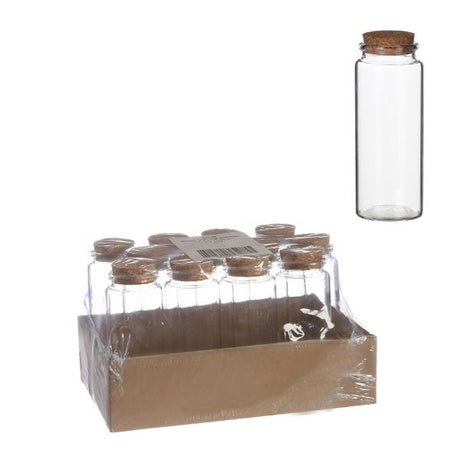 Glass Storage Cylinder White cork 45x125mm 