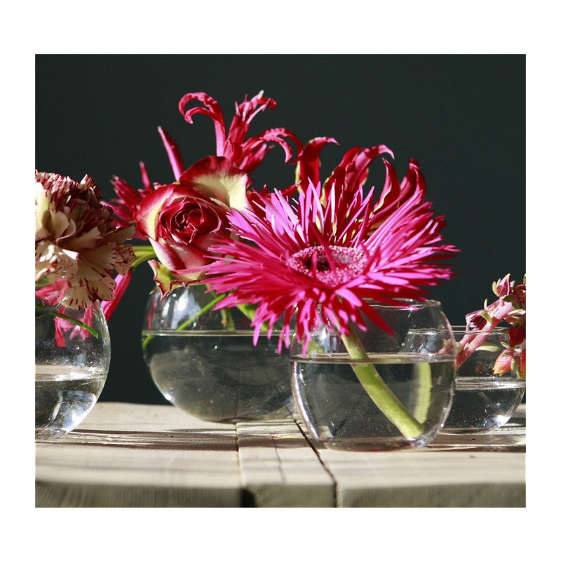 Glass Ball Pot Ø8 h.7cm - 12 pcs