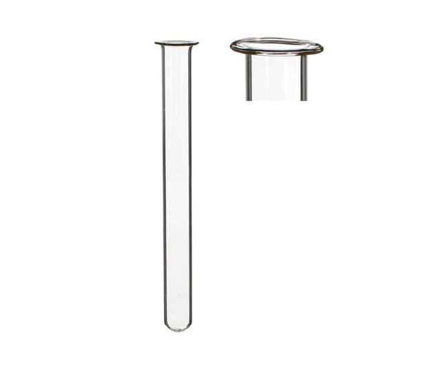 Glass Test tube 20mm diameter 200mm high, with ring 