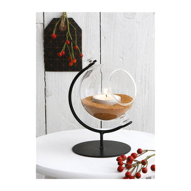 Glass Globe for Tealight with Stand Ø8 h.14cm - 1 pc