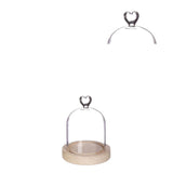 Bell Jar Heart Wood Base Ø10 h.13 cm - 1 pcs