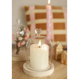 Bell Jar Heart Wood Base Ø12 h.16 cm - 1 pcs