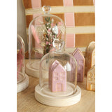 Bell Jar Heart Wood Base Ø12 h.16 cm - 1 pcs