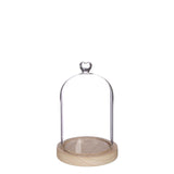 Bell Jar Heart Wood Base Ø12 h.18,5 cm - 1 pcs