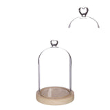 Bell Jar Heart Wood Base Ø12 h.18,5 cm - 1 pcs