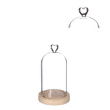 Bell Jar Heart Wood Base Ø10 h.18 cm - 1 pcs