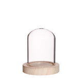 Glass jar Ø8cm and 8cm high with wood (6 pcs.) [IFS-29419]