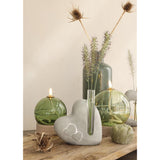 Cement heart with Glass Tube L.4,5 x W.13 x H.14,6 - 6 pcs