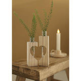 Wooden Tube Holder Heart l.4 w.4 h.14,5 cm - 6 set