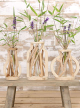 Test tube with stand made of driftwood large (1 pcs.) [IFS-29645]