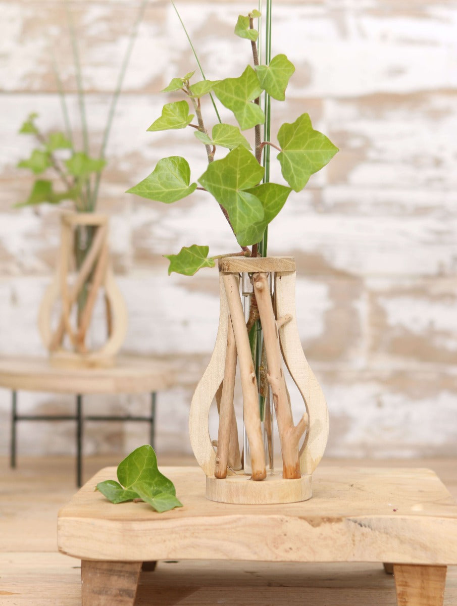 Test tube with stand of driftwood small (1 pcs.) [IFS-29646]
