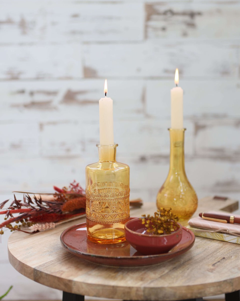 Flower vase Rome Ø7.5cm and 16cm high Ochre - 12 pcs