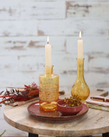 Flower vase Rome Ø7.5cm and 16cm high Ochre - 12 pcs