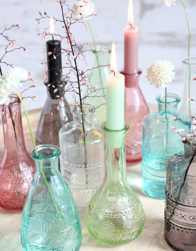 Flower vase Rome Ø7.5cm and 16cm high Grey - 12 pcs