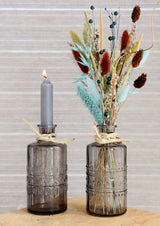 Flower vase Porto Ø7.5cm and 14.5cm high Grey - 12 pcs