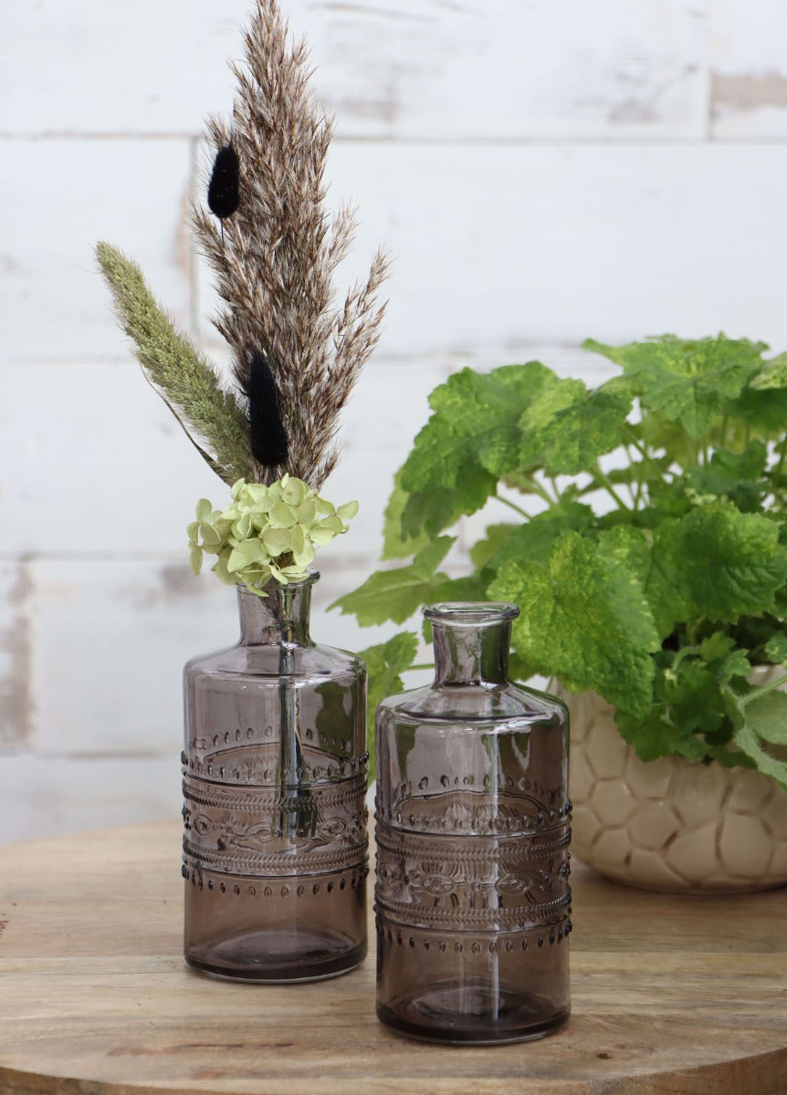 Flower vase Porto Ø7.5cm and 14.5cm high Grey - 12 pcs