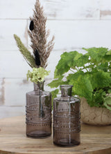 Flower vase Porto Ø7.5cm and 14.5cm high Grey - 12 pcs