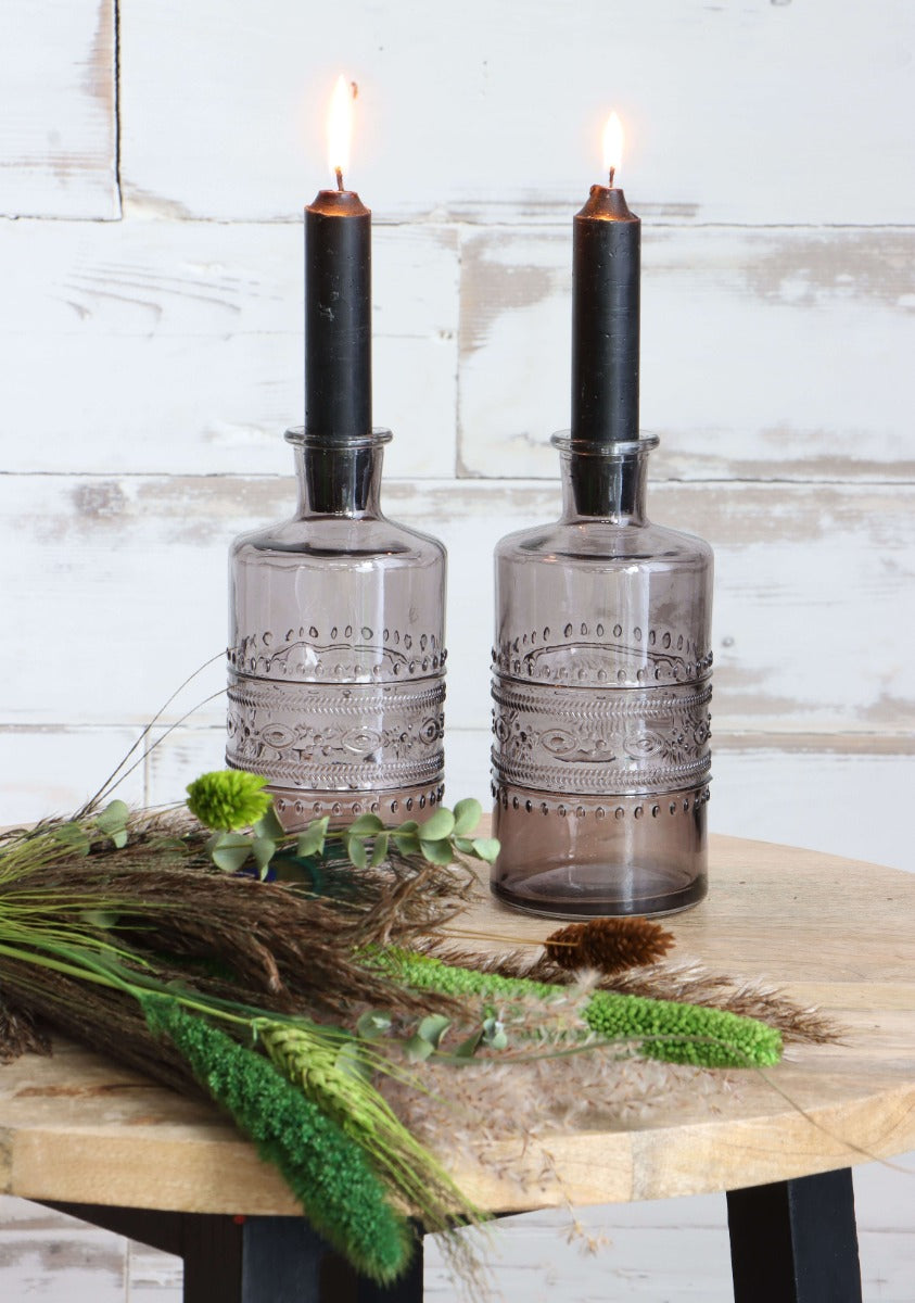 Flower vase Porto Ø7.5cm and 14.5cm high Grey - 12 pcs