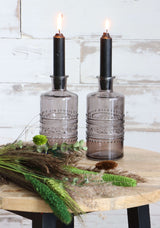 Flower vase Porto Ø7.5cm and 14.5cm high Grey - 12 pcs