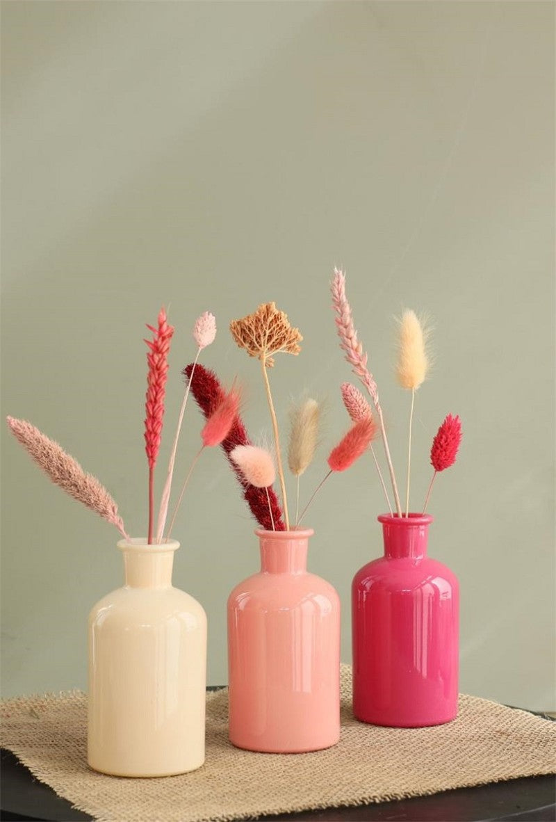 Glass bottle Ø70 h: 120 mm Assorti Pink - 12 Pcs