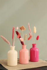 Glass bottle Ø70 h: 120 mm Assorti Pink - 12 Pcs