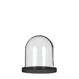 Glass bell jar with black wooden base Ø12cm H.13cm 